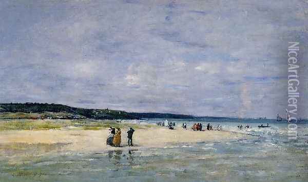 Beach near Trouville Oil Painting - Eugene Boudin