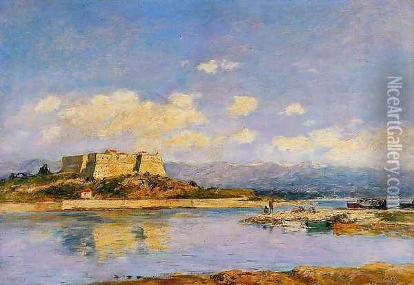 Antibes, Fort Carre Oil Painting - Eugene Boudin