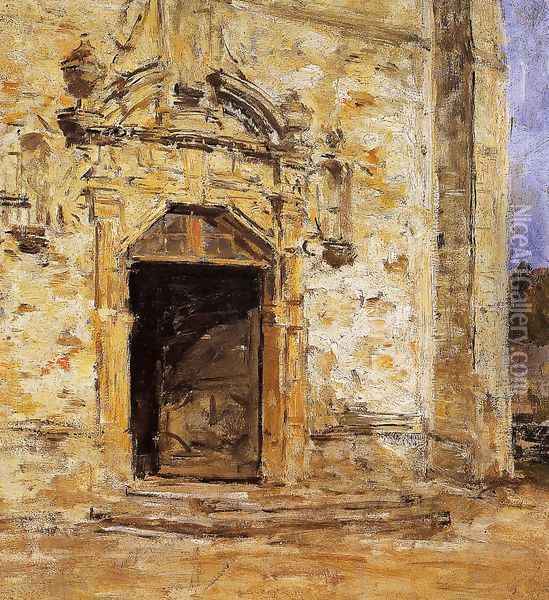 Door of the Touques Church Oil Painting - Eugene Boudin