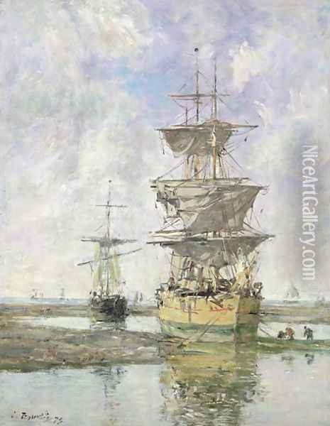 The Large Ship 1879 Oil Painting - Eugene Boudin