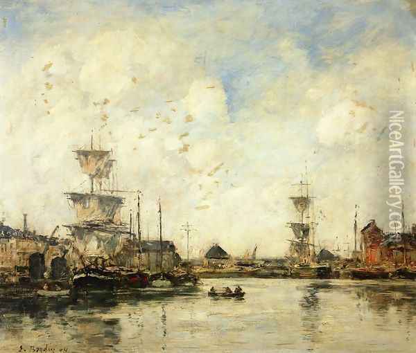 Fecamp, the Harbor Oil Painting - Eugene Boudin