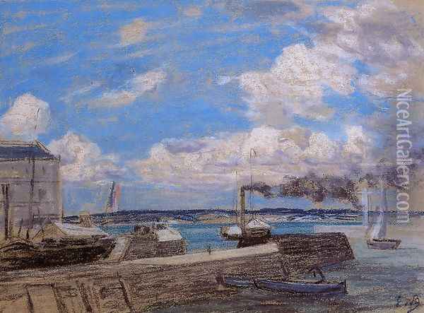 Honfleur, the Port Entrance Oil Painting - Eugene Boudin