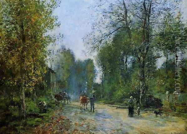 Trouville, Le Chemin de la Corderie Oil Painting - Eugene Boudin