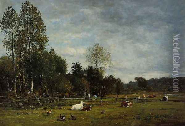 Landscape near Honfleur I Oil Painting - Eugene Boudin