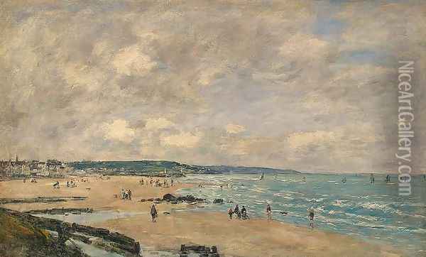 The Beach at Trouville VII Oil Painting - Eugene Boudin