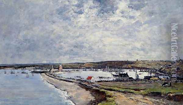 General View of Camaret Oil Painting - Eugene Boudin