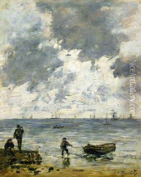 Le Havre, The Sea at Sunset Oil Painting - Eugene Boudin