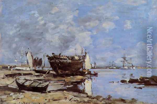 Plougastel, the Ferry Passage I Oil Painting - Eugene Boudin