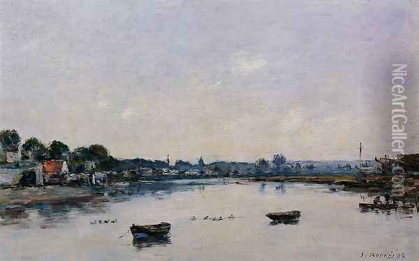 The Banks of the Touques Oil Painting - Eugene Boudin