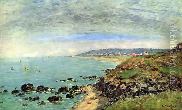 Atlantic coast at Bénerville Oil Painting - Eugene Boudin