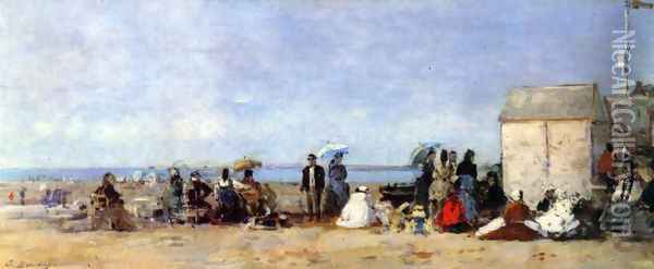 Strand in Trouville Oil Painting - Eugene Boudin