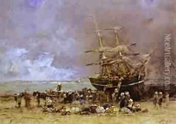 Return Of The Terre Neuvier 1875 Oil Painting - Eugene Boudin