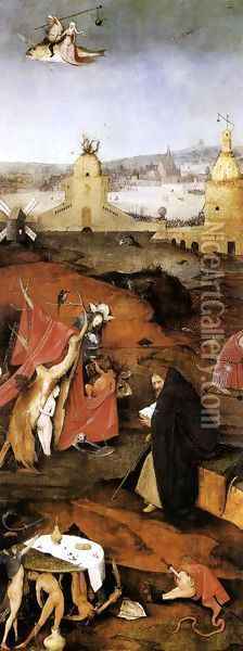 Triptych of Temptation of St Anthony (right wing) Oil Painting - Hieronymous Bosch