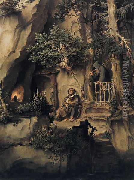 Hermit Saints Triptych Oil Painting - Hieronymous Bosch