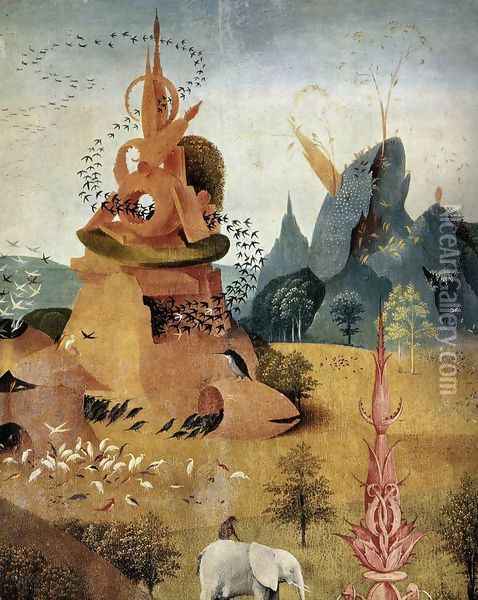 Triptych of Garden of Earthly Delights (left wing) (detail 4) c. 1500 Oil Painting - Hieronymous Bosch
