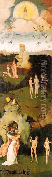 Triptych of Haywain (left wing-2) 1500-02 Oil Painting - Hieronymous Bosch