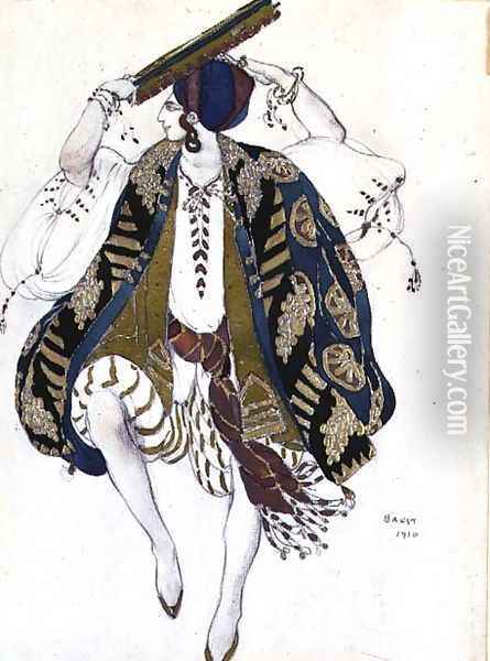 Costume design for Jewish Dancer, from Cleopatra, 1910 Oil Painting - Leon Samoilovitch Bakst