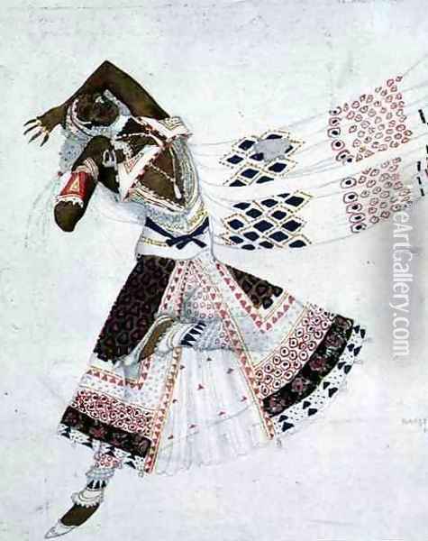 Costume design from Le Dieu Bleu, 1911 Oil Painting - Leon Samoilovitch Bakst