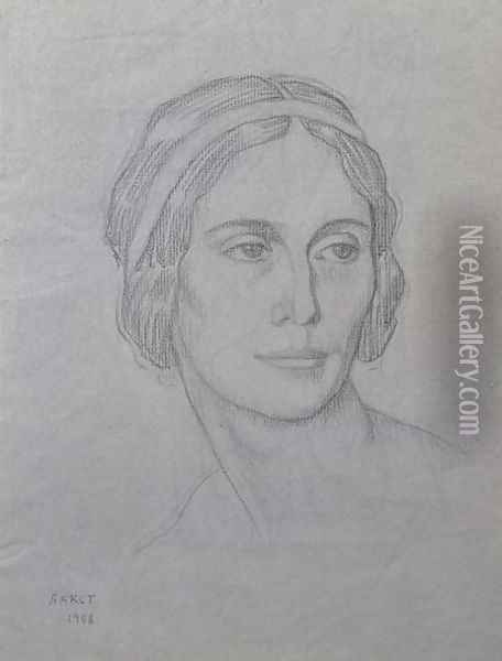 Portrait of Anna Pavlova (1881-1931), 1908 Oil Painting - Leon Samoilovitch Bakst