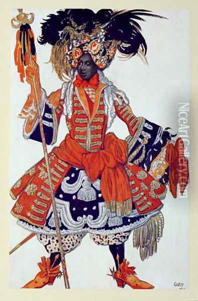 Costume design for The Queen's Guard, from Sleeping Beauty, 1921 Oil Painting - Leon Samoilovitch Bakst