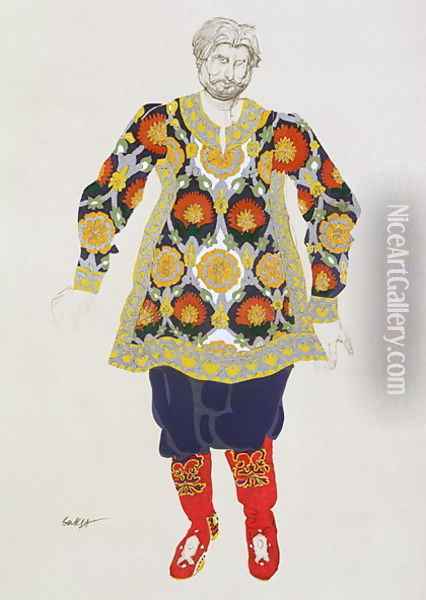 Costume design for a man, from Sadko, 1917 Oil Painting - Leon Samoilovitch Bakst