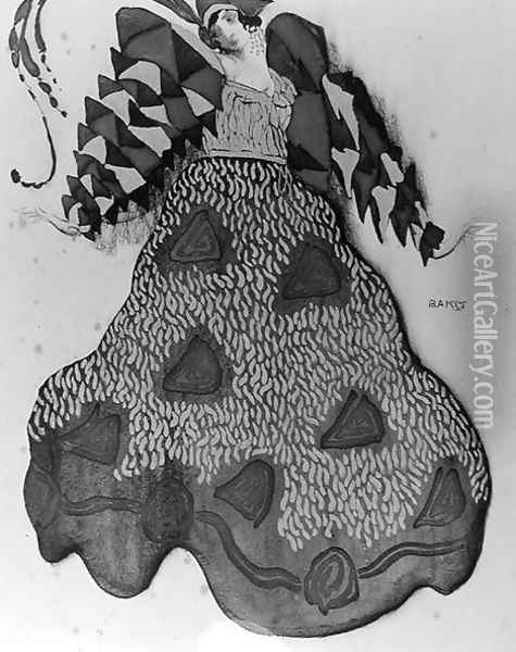 Costume design for the ballet 'La Legende de Joseph', 1914 (3) Oil Painting - Leon Samoilovitch Bakst