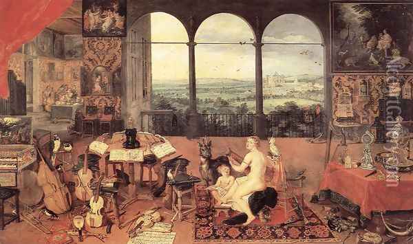 The Sense of Hearing 1618 Oil Painting - Jan The Elder Brueghel