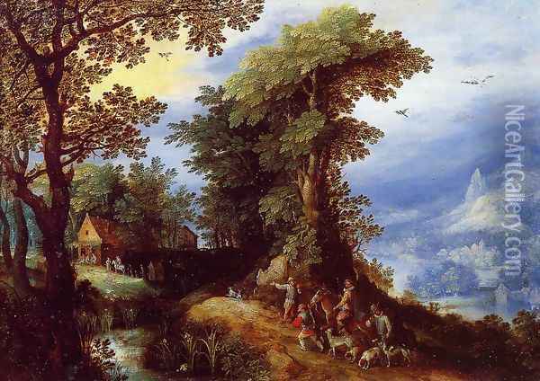 The Return from the Hunt Oil Painting - Jan The Elder Brueghel