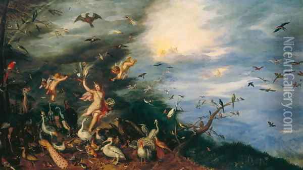 Air Allegories of the Four Elements Oil Painting - Jan The Elder Brueghel