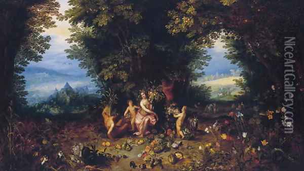 Earth Allegories of the Four Elements Oil Painting - Jan The Elder Brueghel