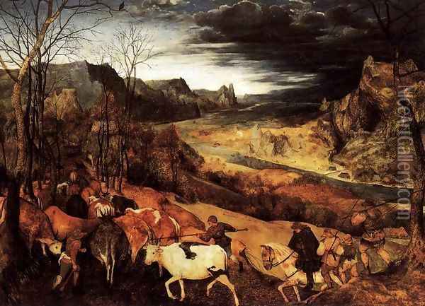 The Return of the Herd (November) 1565 Oil Painting - Jan The Elder Brueghel