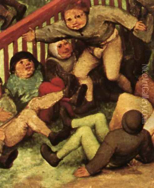 Children's Games (detail) 1559-60 5 Oil Painting - Jan The Elder Brueghel