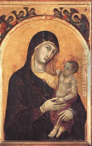Madonna and Child with Six Angels 1300-05 Oil Painting - Duccio Di Buoninsegna