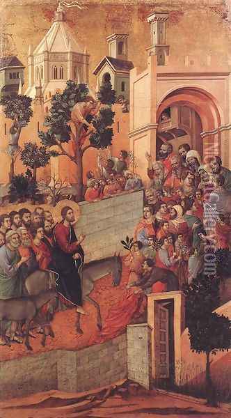 Entry into Jerusalem 1308-11 Oil Painting - Duccio Di Buoninsegna