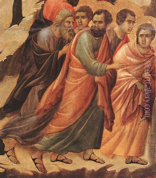 Christ Taken Prisoner (detail 1) 1308-11 Oil Painting - Duccio Di Buoninsegna