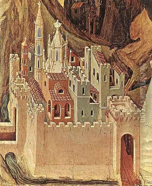 Temptation on the Mount (detail) Oil Painting - Duccio Di Buoninsegna