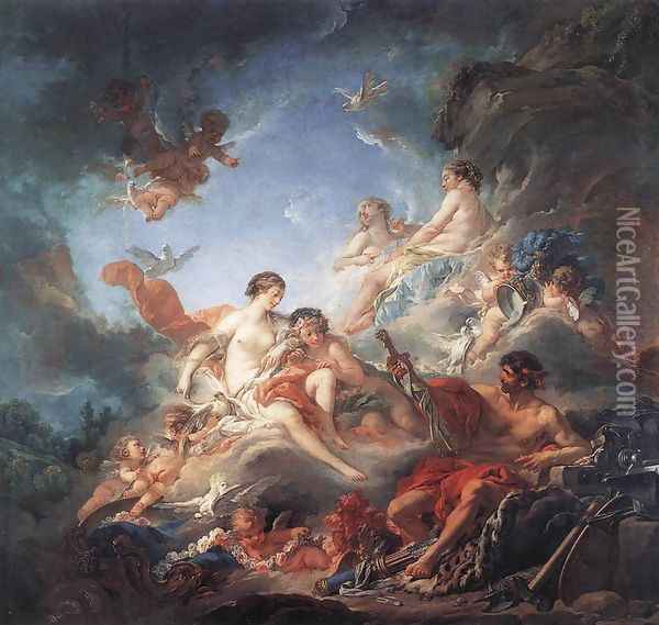 Vulcan Presenting Venus with Arms for Aeneas 1757 Oil Painting - Francois Boucher