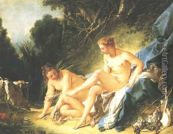 Diana Resting after her Bath 1742 Oil Painting - Francois Boucher