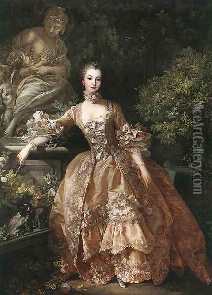 Portrait of Marquise de Pompadour Oil Painting - Francois Boucher