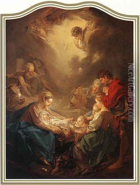 Adoration of the Shepherds 1750 Oil Painting - Francois Boucher