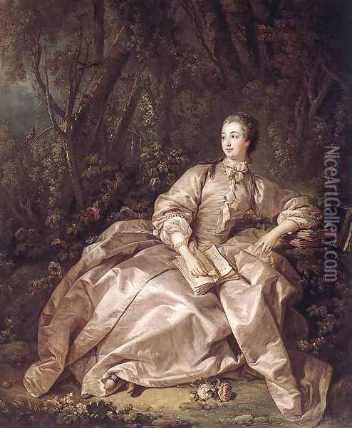 Madame de Pompadour 1758 Oil Painting - Francois Boucher