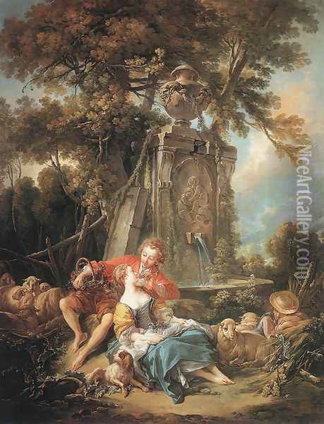 An Autumn Pastoral 1749 Oil Painting - Francois Boucher