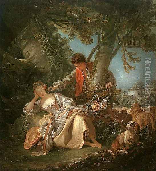 The Interrupted Sleep 1750 Oil Painting - Francois Boucher