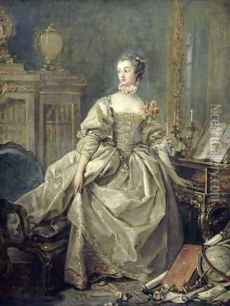 Portrait of Marquise de Pompadour 2 Oil Painting - Francois Boucher