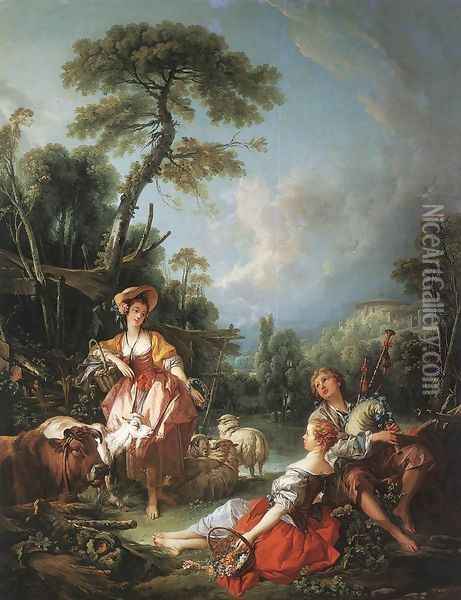 Summer Pastoral 1749 Oil Painting - Francois Boucher