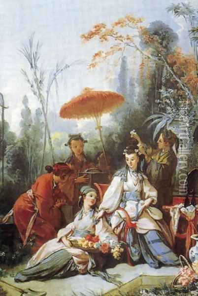 Chine style 2 Oil Painting - Francois Boucher
