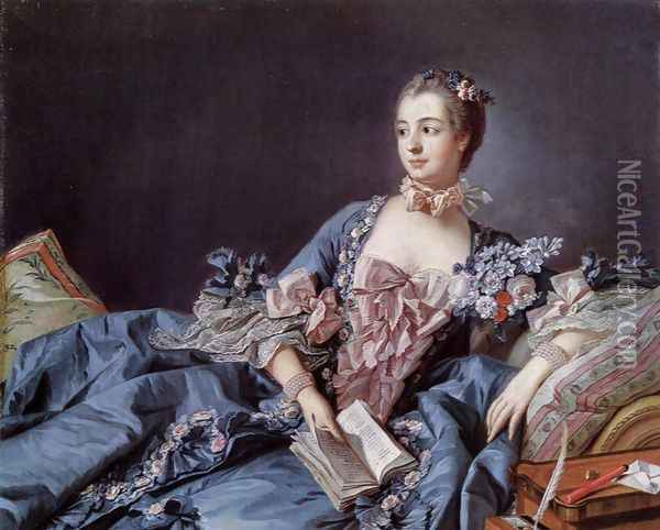 Portrait of Madame de Pompadour Oil Painting - Francois Boucher