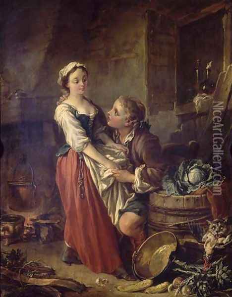 The beautiful cooker Oil Painting - Francois Boucher