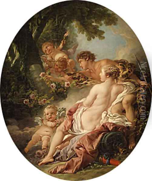 Angelica and Medoro 1763 Oil Painting - Francois Boucher