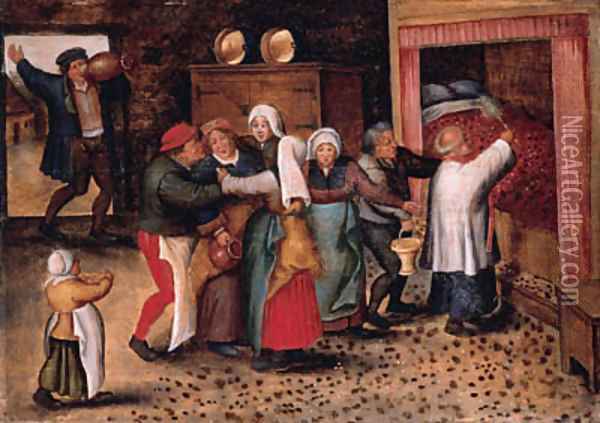 The Blessing of the Marriage Bed Oil Painting - Pieter The Younger Brueghel
